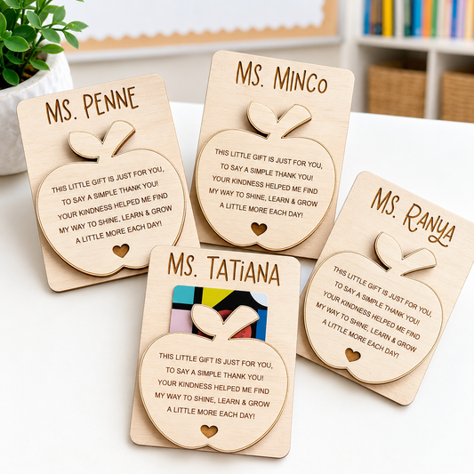 Personalized Teacher Gift Card Holder