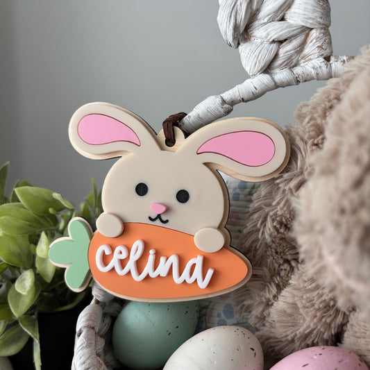 BUNNY w CARROT - EASTER TAG