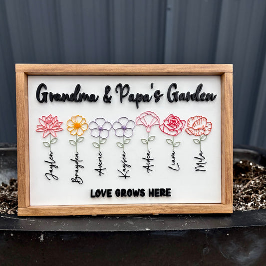 PERSONALIZED FLORAL GARDEN SIGN