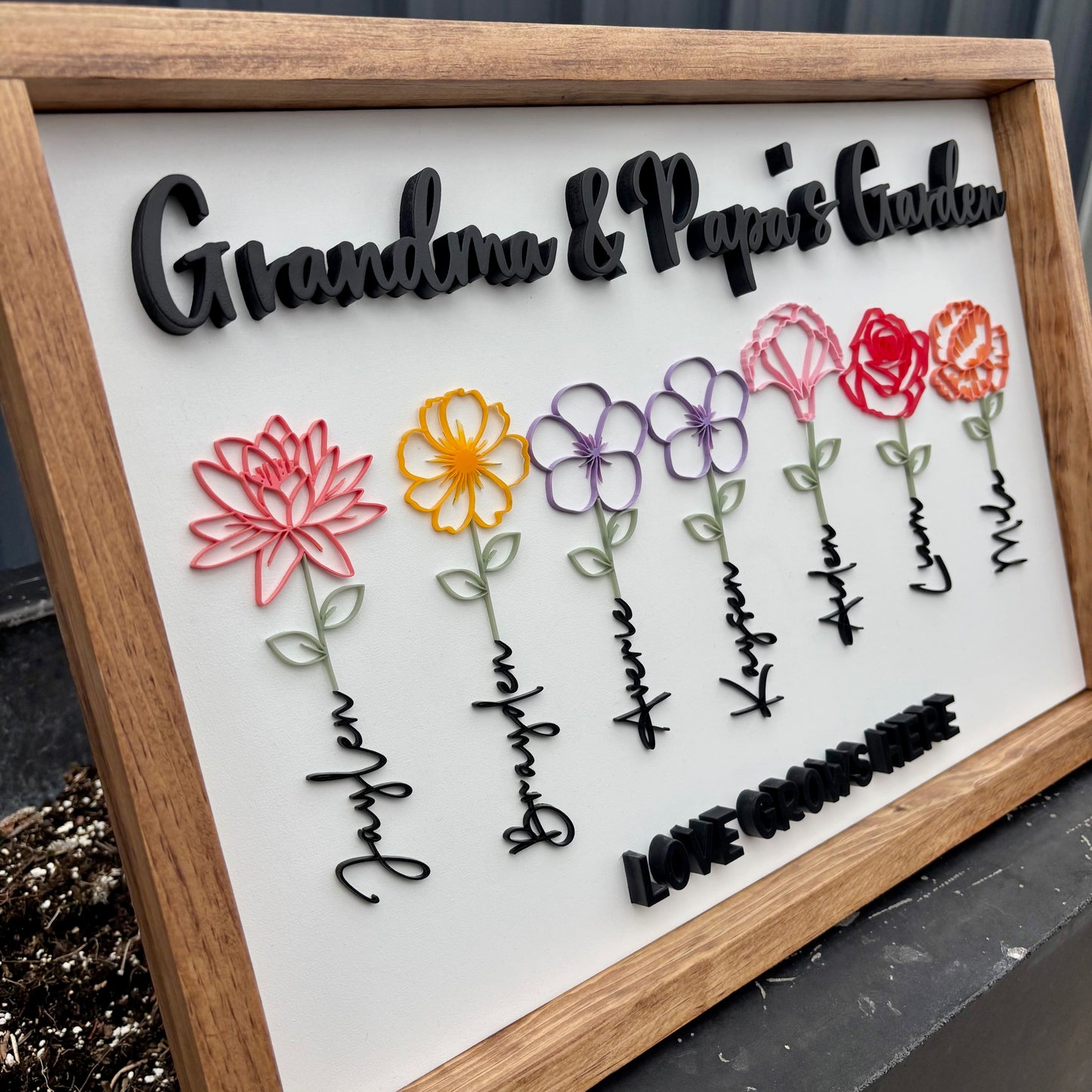 PERSONALIZED FLORAL GARDEN SIGN