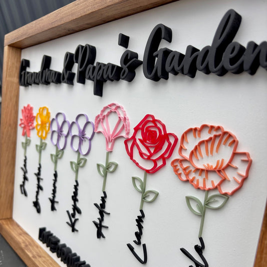PERSONALIZED FLORAL GARDEN SIGN