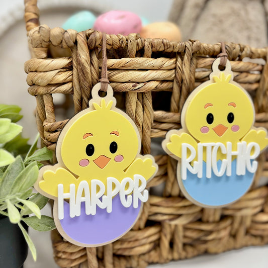 BABY CHICK IN EASTER EGG - EASTER TAG