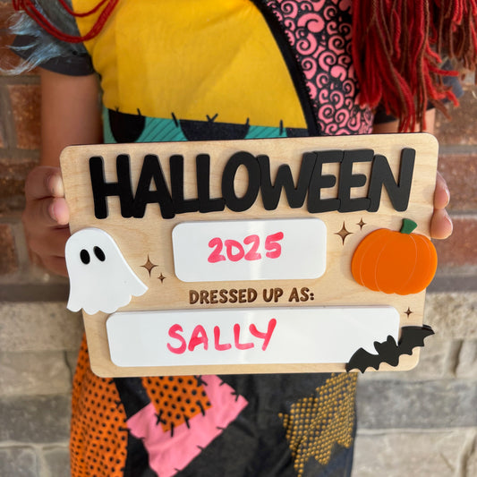 Halloween Dressed Up As - Photo Prop Board