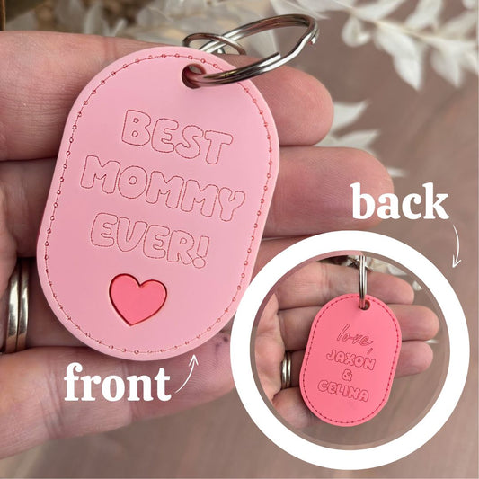 Stitched, Double Sided Keychain - Heart