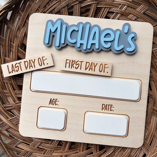 Square Modern First / Last Day Board