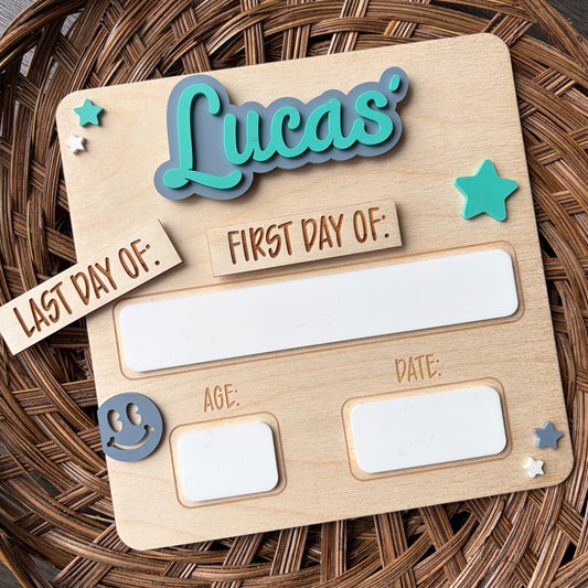 Square Smiley Face First / Last Day Board