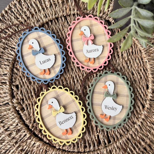 GINGHAM HEIRLOOM GOOSE - EASTER TAG