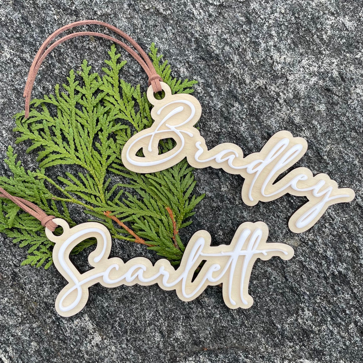 Double Layer Script Name - Christmas Stocking Tags