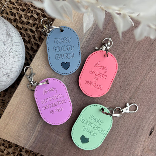 Stitched, Double Sided Keychain - Heart