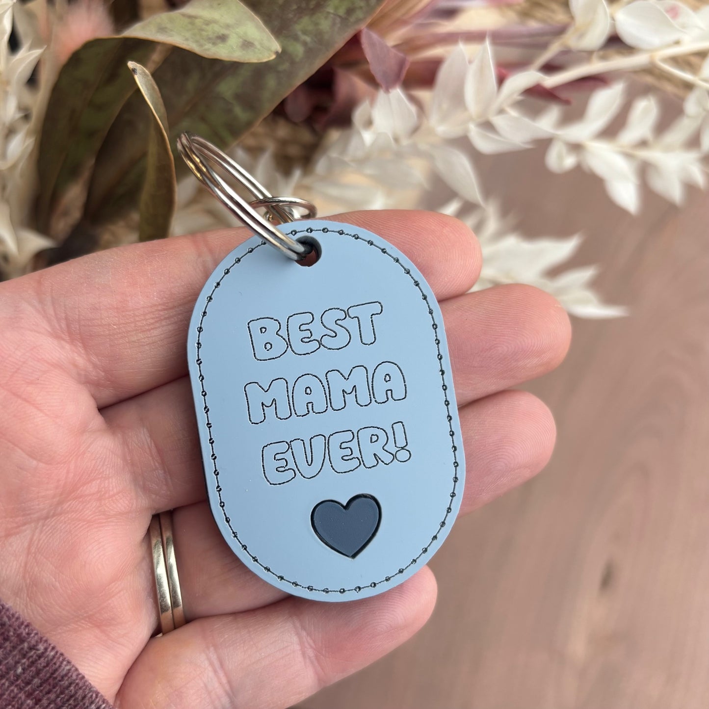 Stitched, Double Sided Keychain - Heart