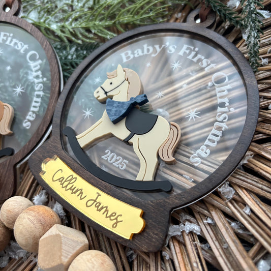 Rocking Horse Snow Globe Ornament