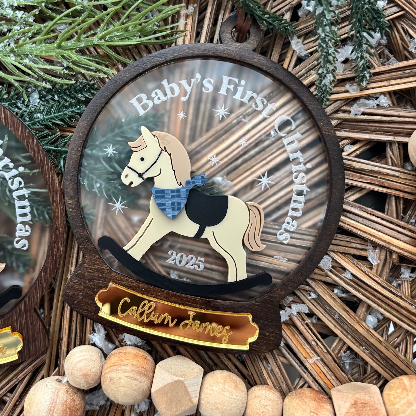 Rocking Horse Snow Globe Ornament