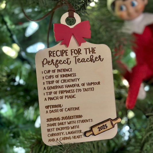 Recipe for the perfect Teacher ornament