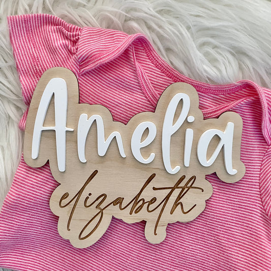 Double Name Bubble - Name/Birth Announcement Plaque