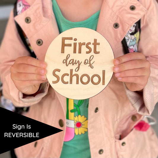 Mini First/Last Day of School ENGRAVED Round