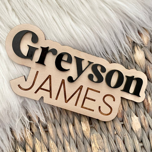 Double Name Bubble - Name/Birth Announcement Plaque