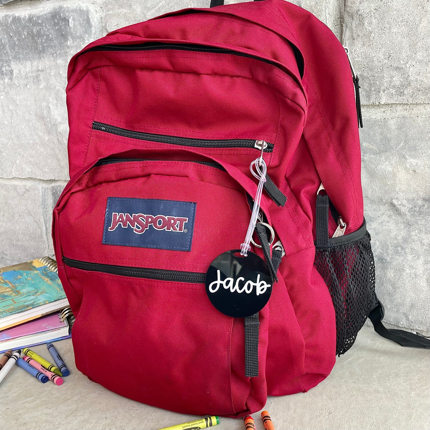 Personalized Round Backpack Tag