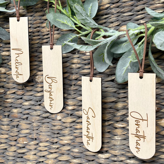 Small Engraved Reverse Arch Stocking Tags