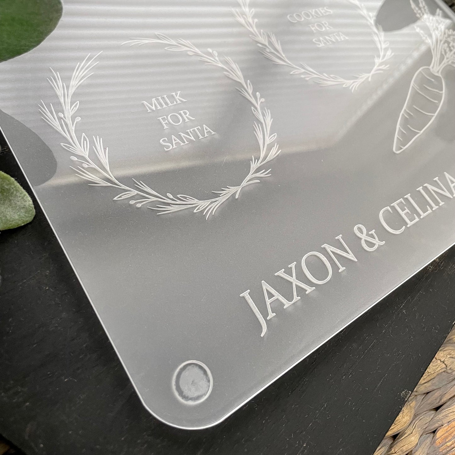 Personalized Acrylic Santa Milk & Cookie Tray