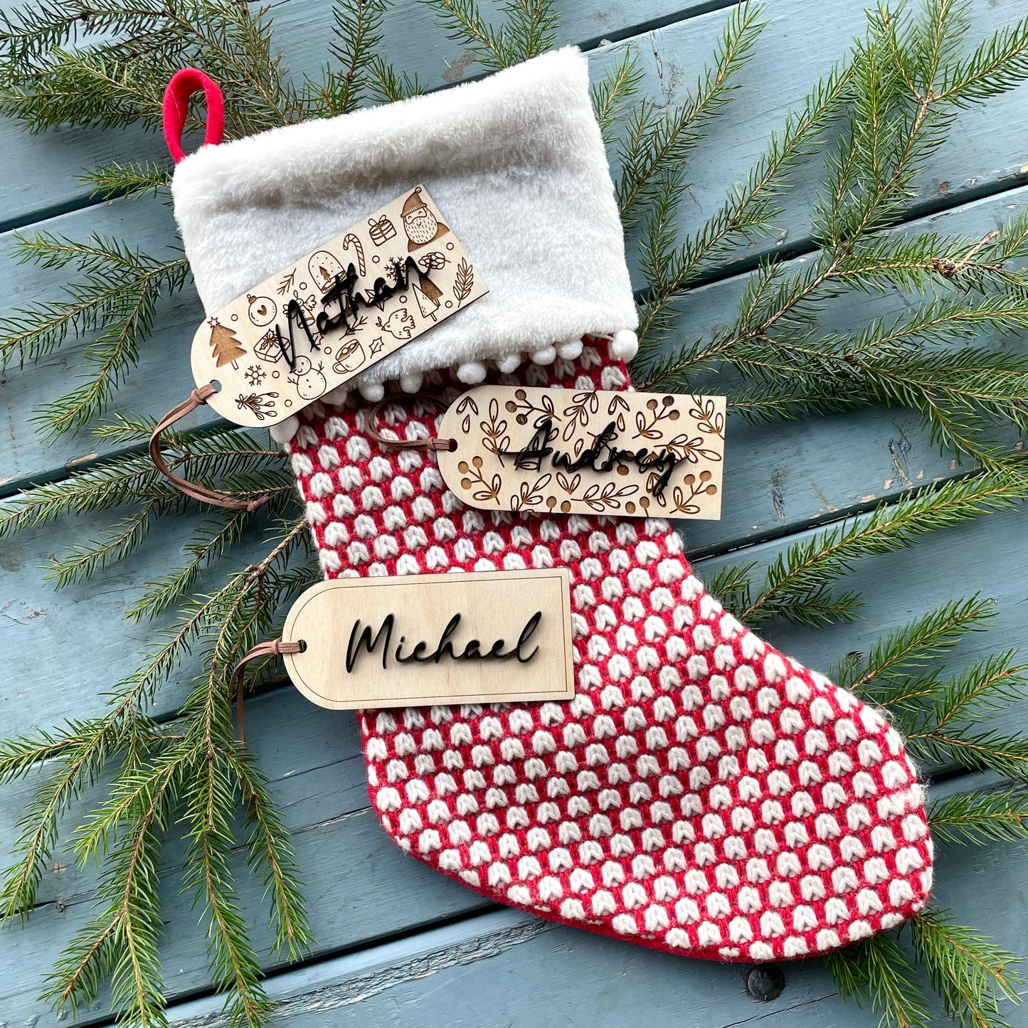 Large Arch Decorative Christmas Stocking Tags