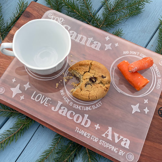 Personalized Acrylic Santa Milk & Cookie Tray