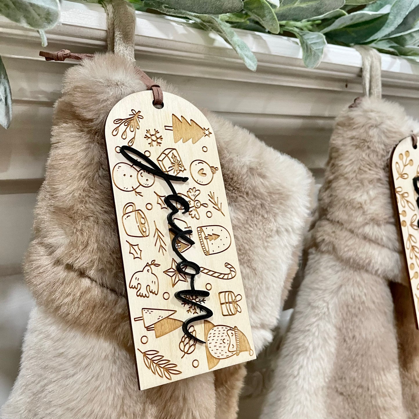 Large Arch Decorative Christmas Stocking Tags