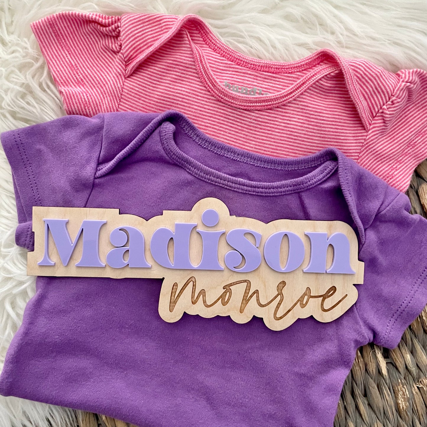 Double Name Bubble - Name/Birth Announcement Plaque