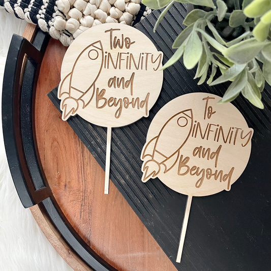 Two / To Infinity and Beyond - Cake Topper