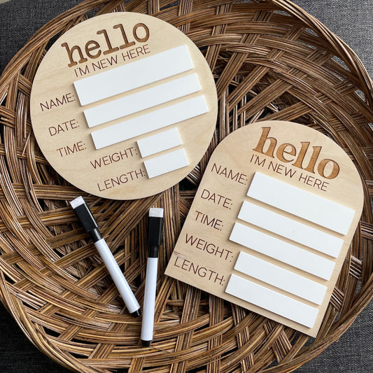 Hello I'm New Here - White Board Plaque