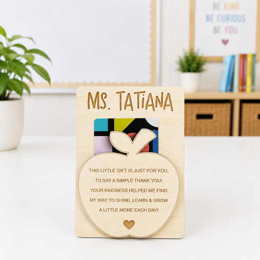 Personalized Teacher Gift Card Holder