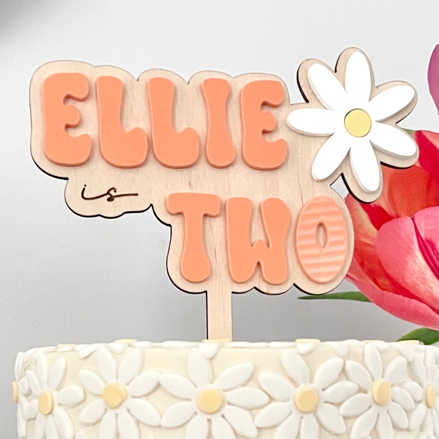 Daisy Name + Age - Cake Topper