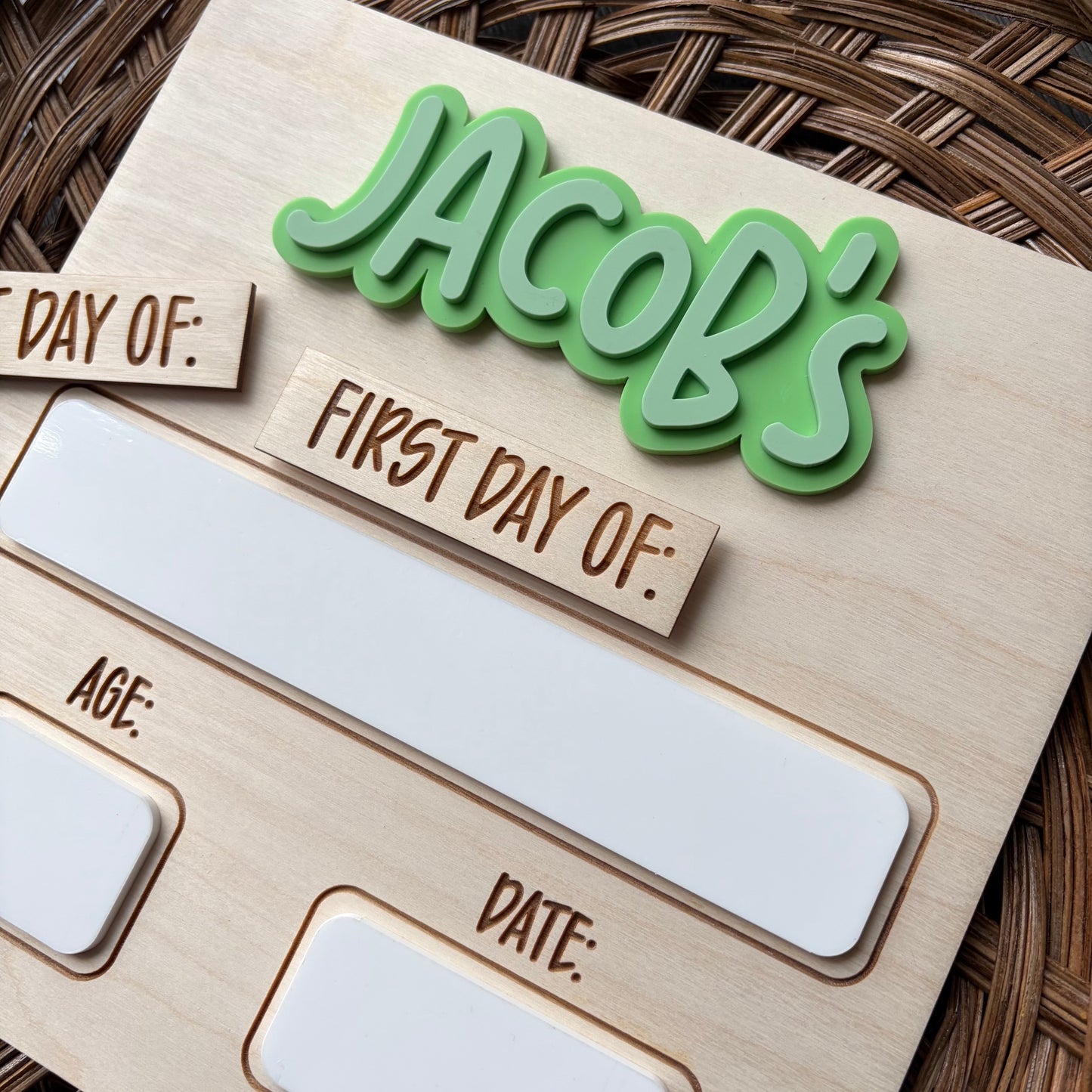 Square Modern First / Last Day Board