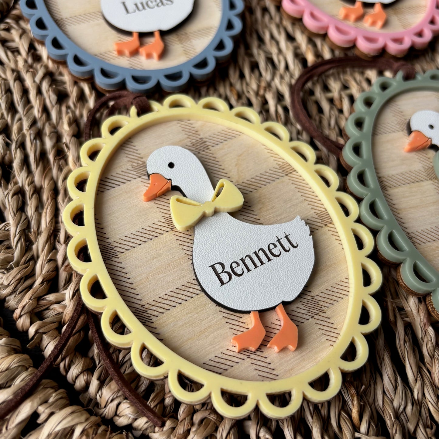 GINGHAM HEIRLOOM GOOSE - EASTER TAG