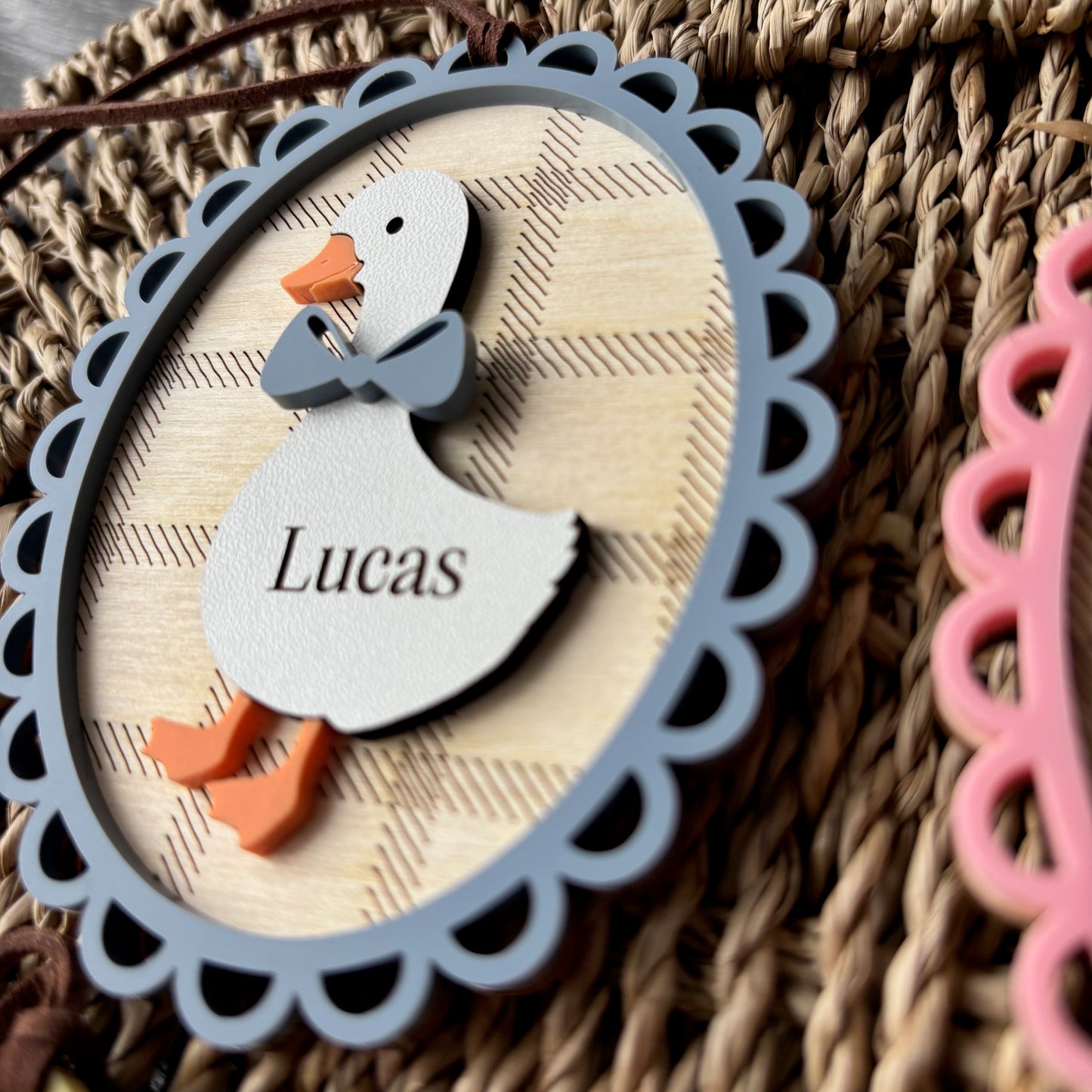 GINGHAM HEIRLOOM GOOSE - EASTER TAG