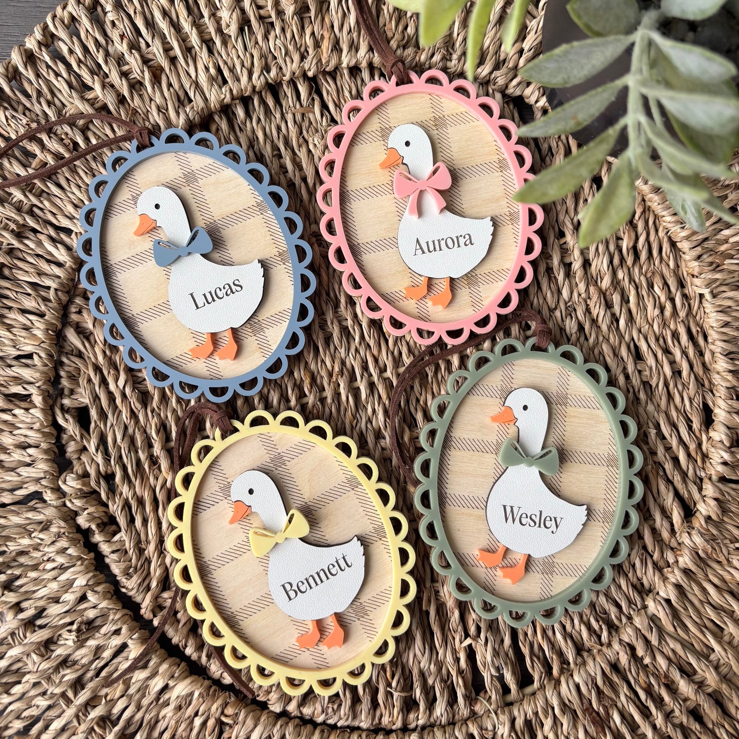 GINGHAM HEIRLOOM GOOSE - EASTER TAG