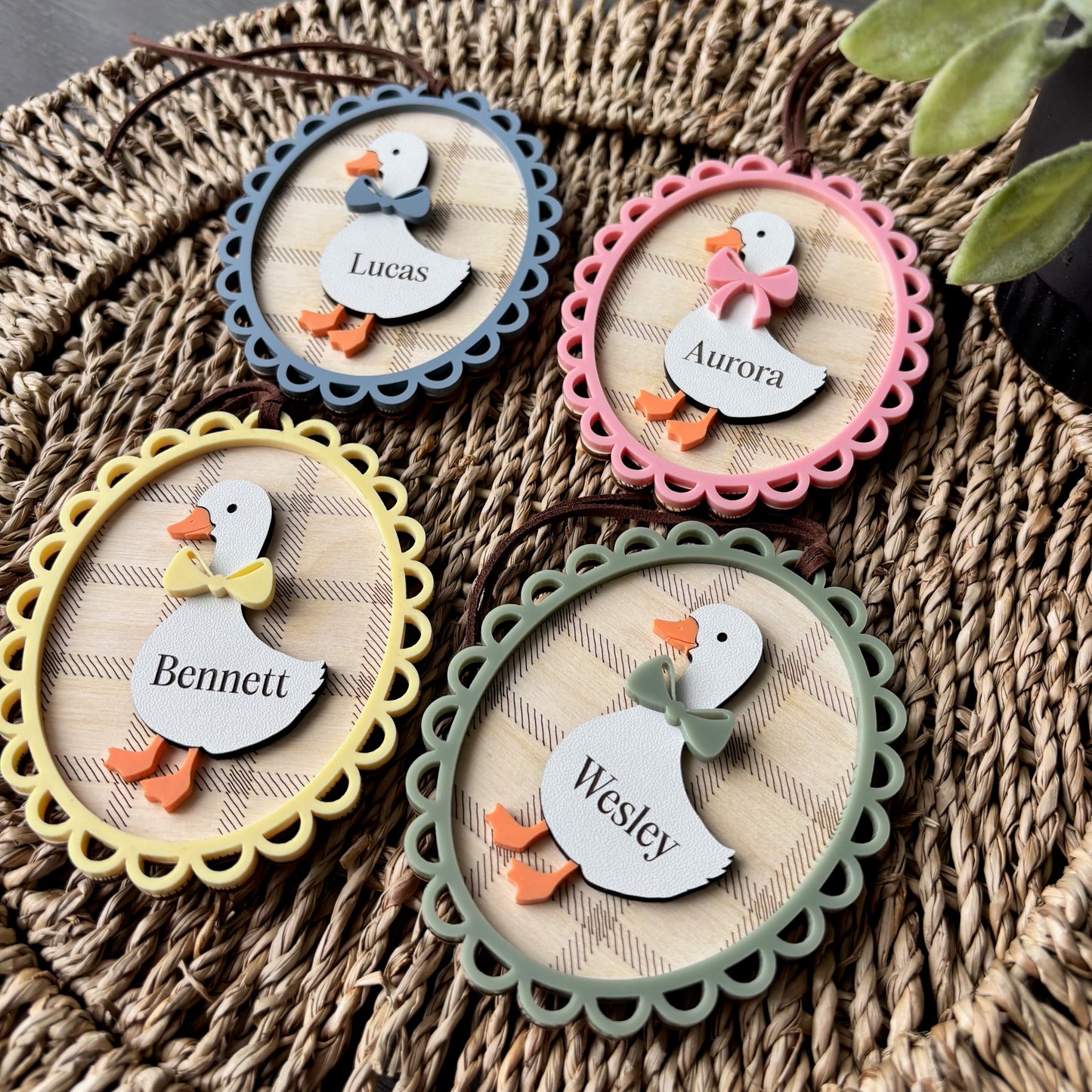 GINGHAM HEIRLOOM GOOSE - EASTER TAG