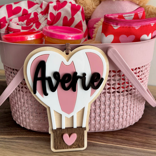 Hot Air Balloon Valentine Tag