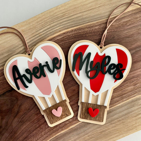 Hot Air Balloon Valentine Tag