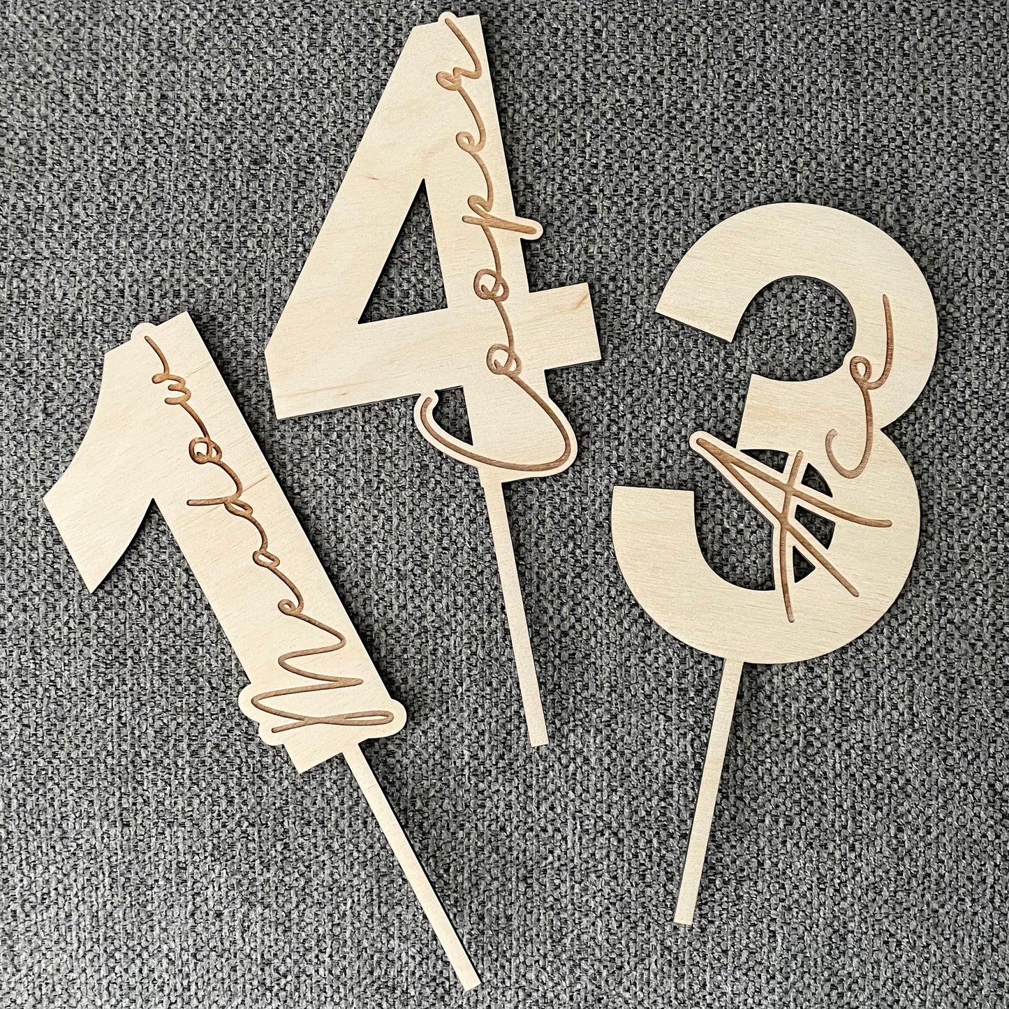 Number with Name - Cake Topper