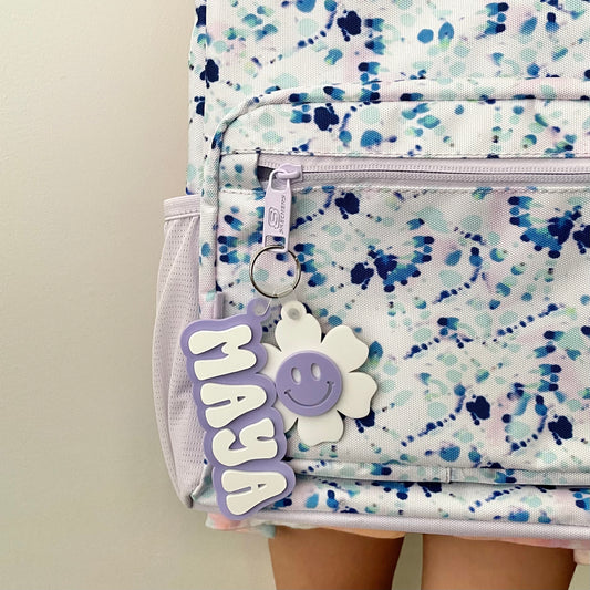 Personalized Retro Daisy Backpack Tag