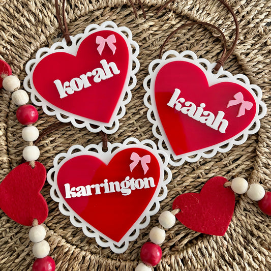Scalloped Lace Heart Valentine Tag