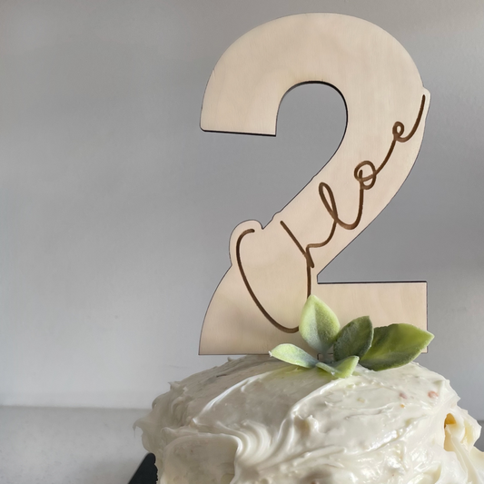 Number with Name - Cake Topper