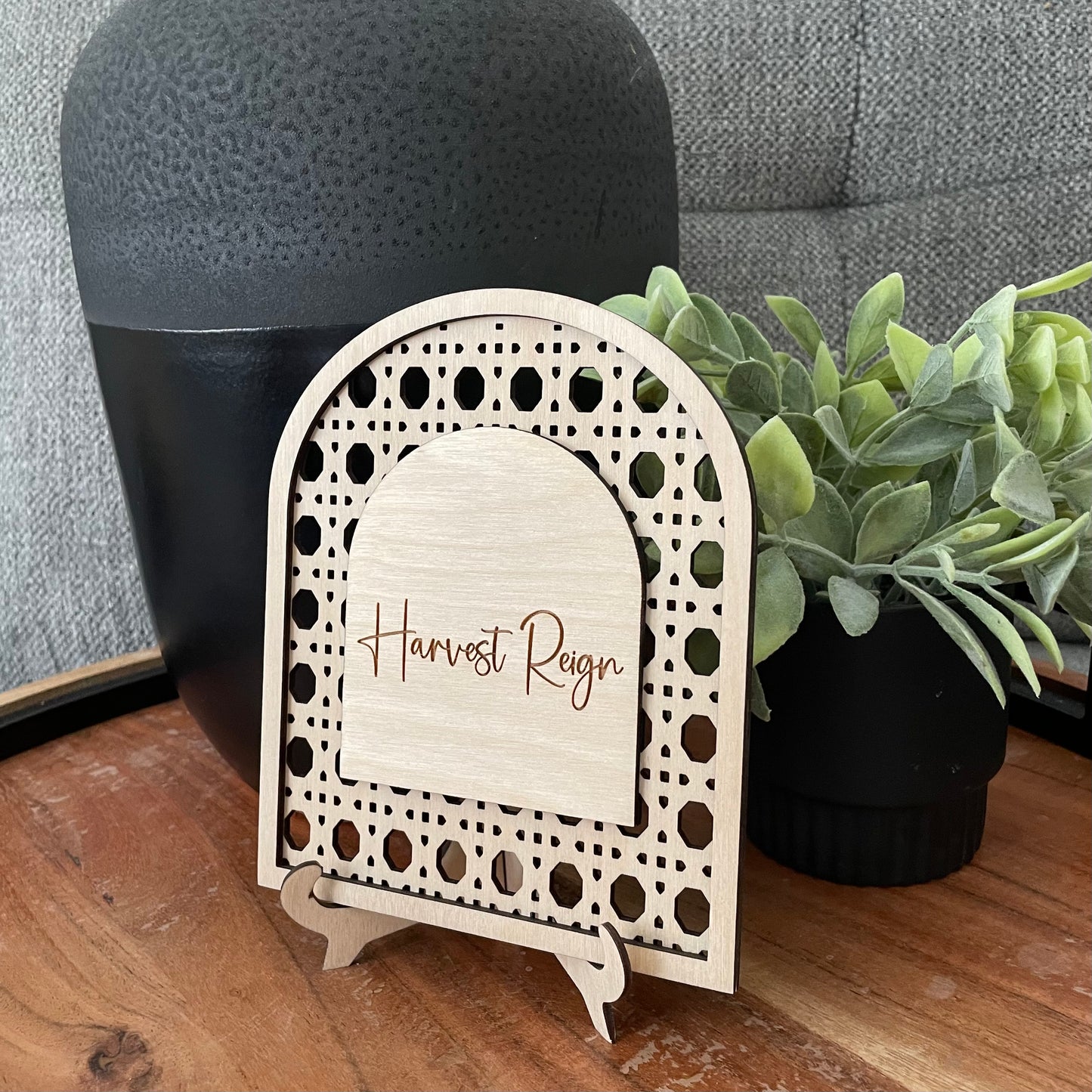 Rattan Name Plaque