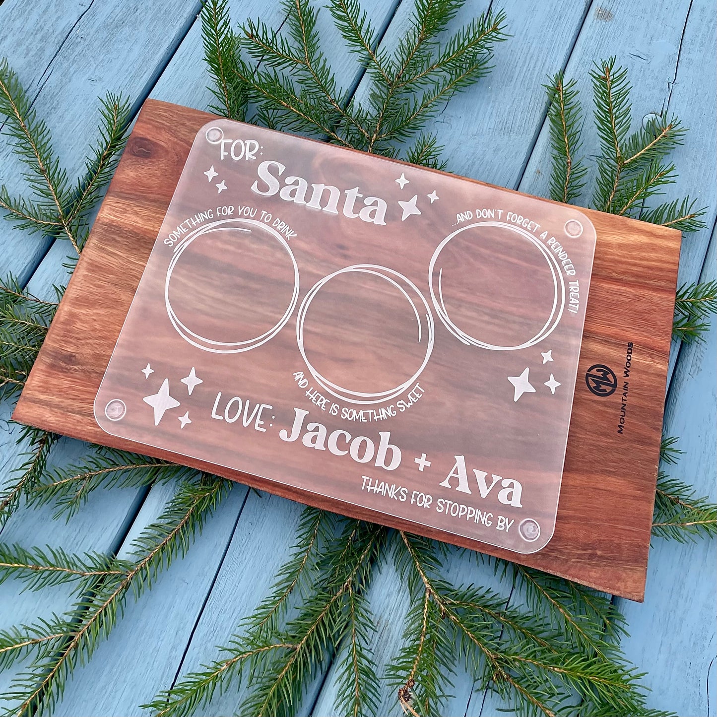 ACRYLIC Santa Milk & Cookie Trays