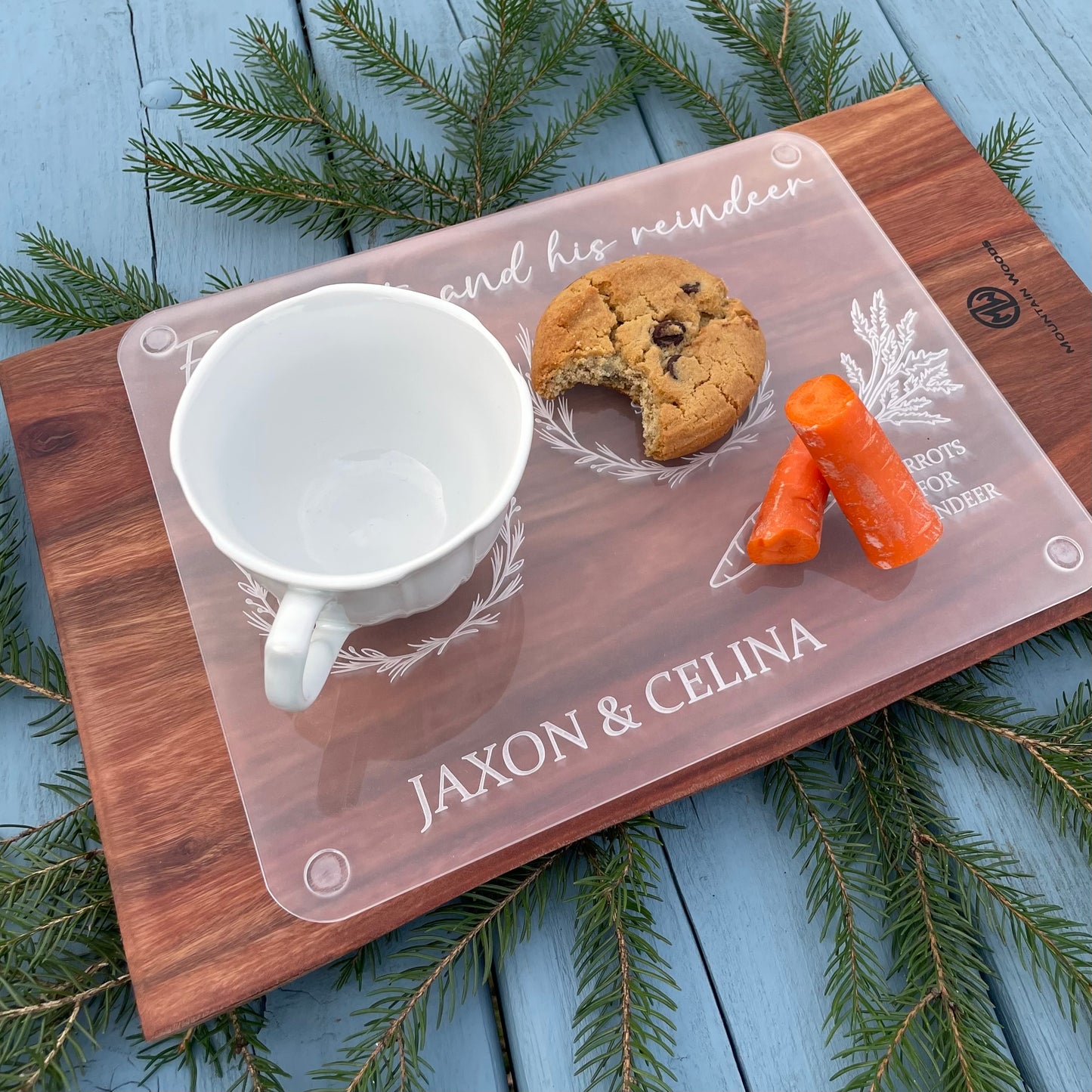 ACRYLIC Santa Milk & Cookie Trays