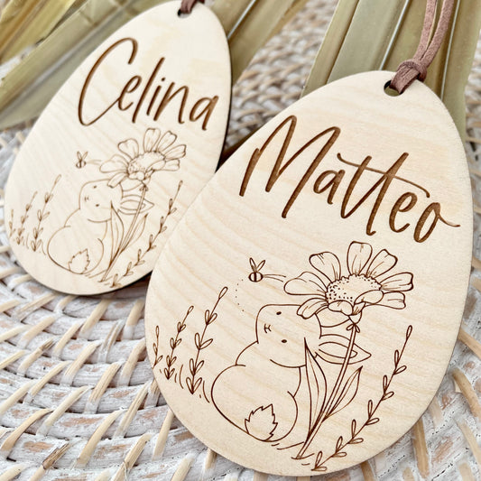 SPRING FLORAL BUNNY - EASTER TAG